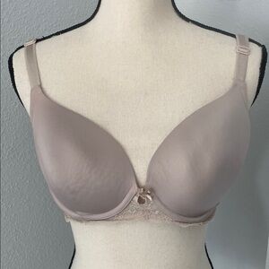 Torrid Plus Size Elegant Lace Trimmed Bra in Beige